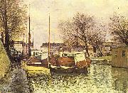 Alfred Sisley Kahne auf dem Kanal Saint-Martin in Paris France oil painting artist